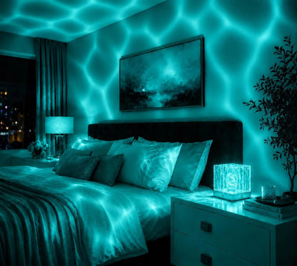Ocean Wave Light Projector, Bedroom Ambient Lighting, Rechargeable Mood Light